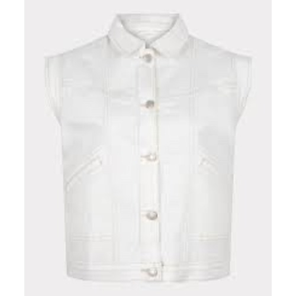 Esqualo Giselle Gilet white denim vest women's size 6 western trendy modern